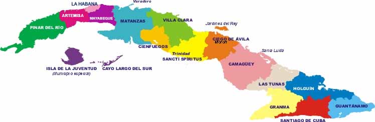 Mapas de Ciudades y Provincias de Cuba