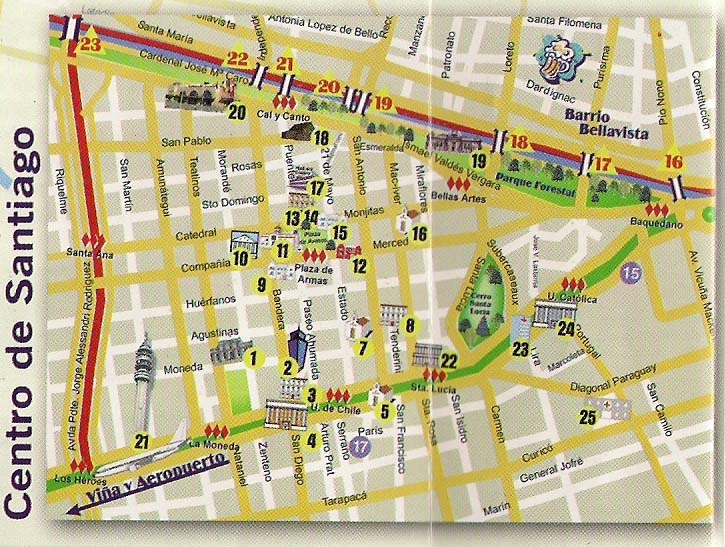 Ver Mapas e Informaciones de Santiago Centro